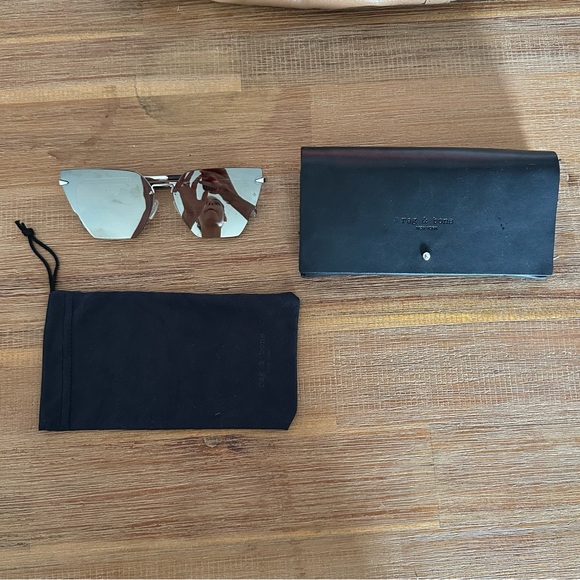 Rag & Bone Silver Mirrored Sunglasses - Cat Eye - Picture 7 of 10